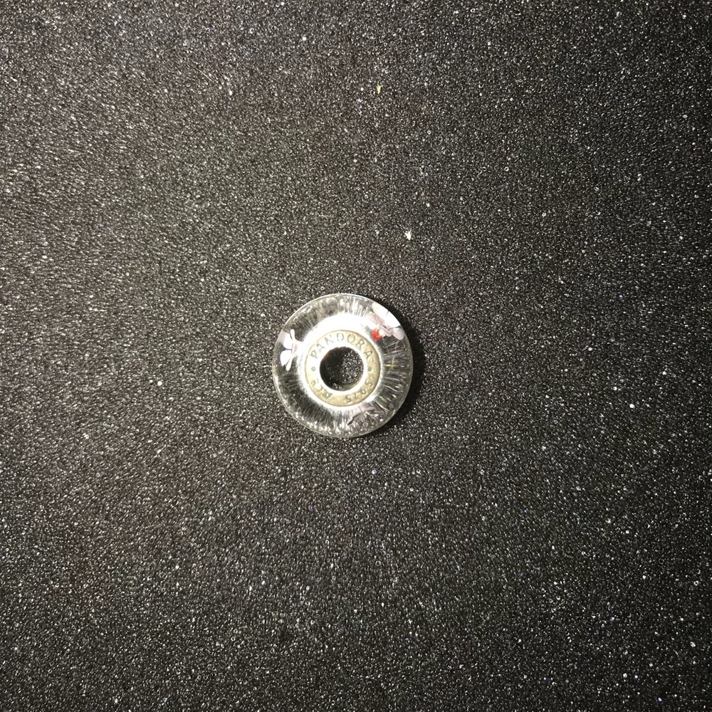 Pandora Pink flower Murano Glass charm